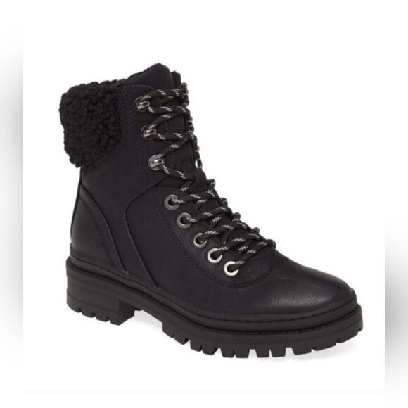 Steve Madden Keystone black faux fur bootie - Picture 1 of 10